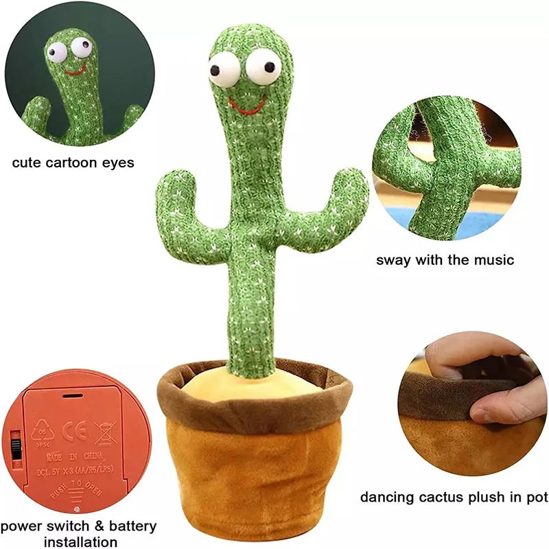 🌵 Hot Selling Dancing Cactus Toy – Talking, Singing & Voice Repeating Plush with Music